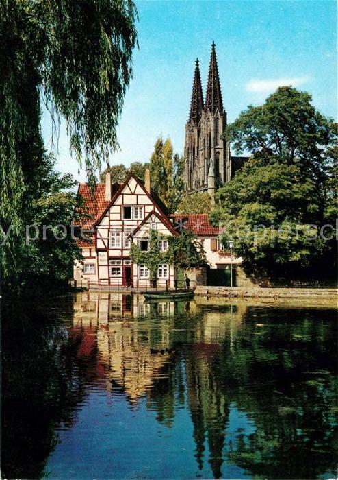 Soest Arnsberg Mühle am grossen Teich mit Wiesenkirche