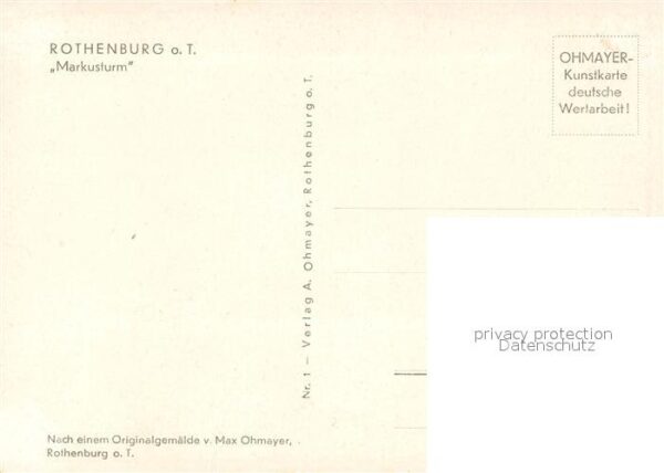 Rothenburg Tauber Markusturm Künstlerkarte – Bild 2