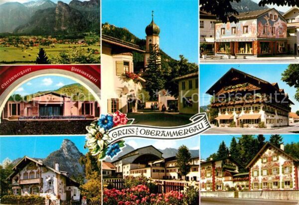Oberammergau Panorama Passionsspielbühne Kirche Bema