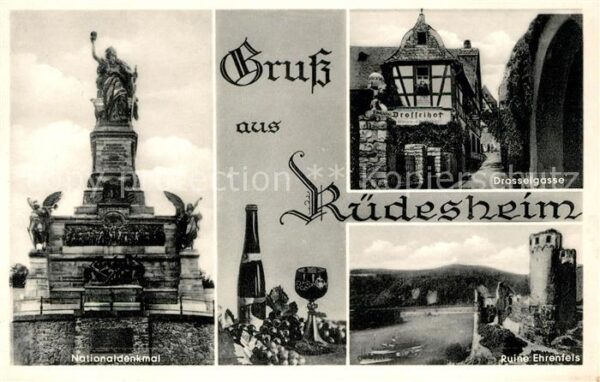 Ruedesheim Rhein Nationaldenkmal Drosselgasse Ruine Ehre