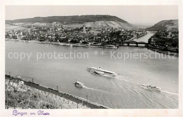 Bingen Rhein Fliegeraufnahme Fahrgastschiffe