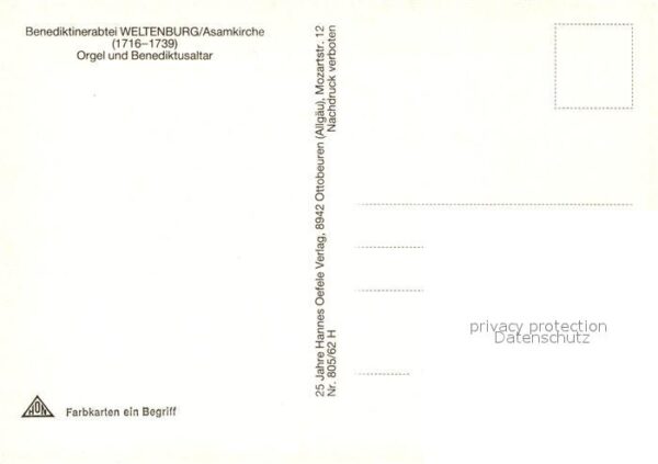 Weltenburg Kelheim Benediktinerabtei Asamkirche Orgel und – Bild 2