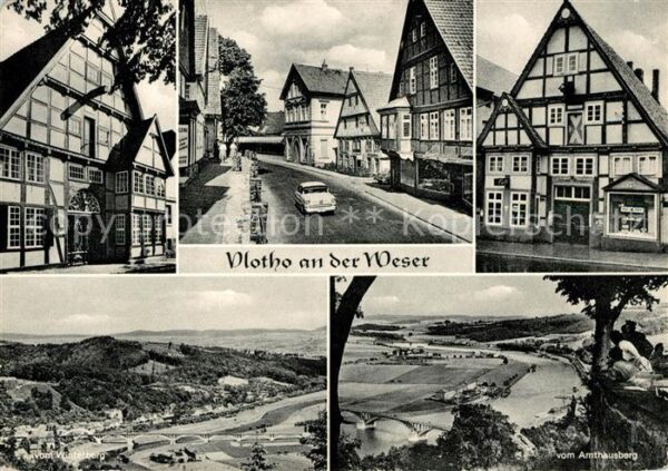 Vlotho Ortsmotive Blick vom Winterberg und Amt