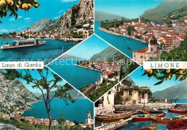 Limone sul Garda Fähre Stadtblick Bootshafen