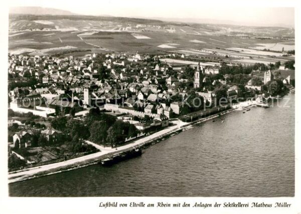Eltville Rhein Fliegeraufnahme mit den Anlagen der Sek