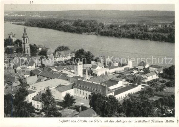 Eltville Rhein Fliegeraufnahme mit den Anlagen der Sek