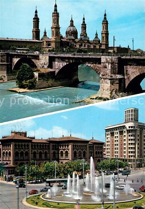 Zaragoza Saragossa Espana Templo del Pilar y Plaza de Paraiso
