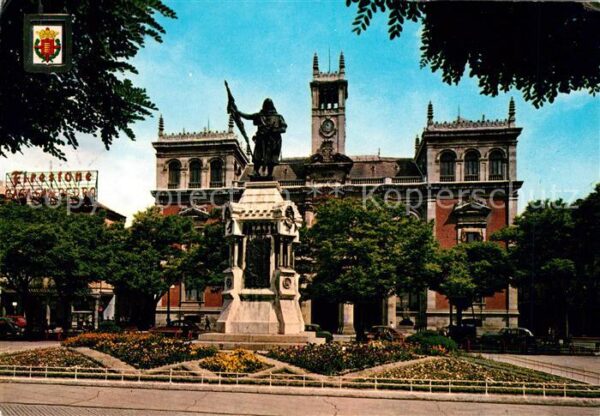 Valladolid Town hall and Count Pedro Ansurez Monum