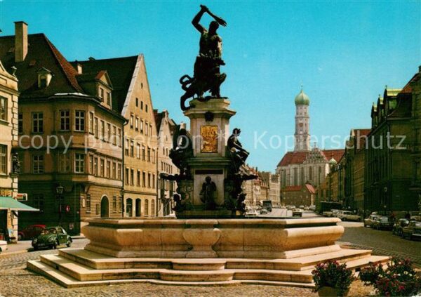 Augsburg Maximilianstrasse Herkulesbrunnen und S