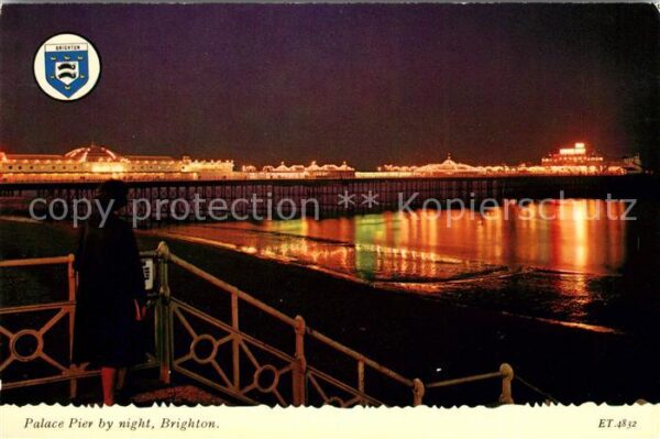Brighton East Sussex Palace Pier by night