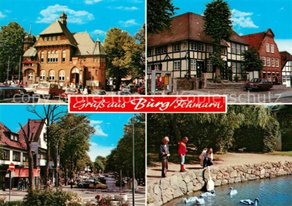 Burg Fehmarn Rathaus Gasthof Strassenpartie Schwanen