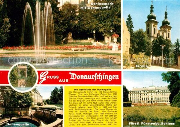 Donaueschingen Schlosspark Donauquelle Kirche Fürstl F