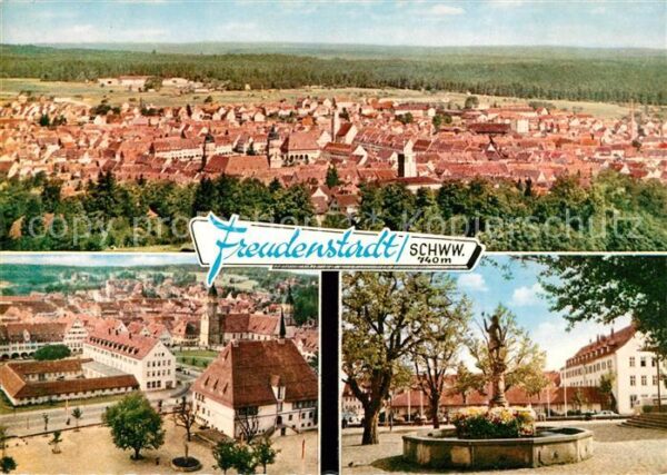 Freudenstadt Fliegeraufnahme Ortsansicht Brunnen