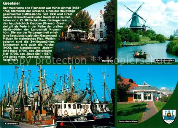 Greetsiel Marktplatz Zwillingsmühlen Kutterhafen