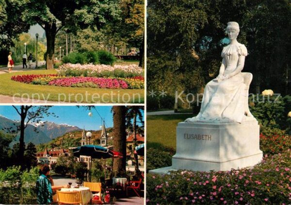 Meran Merano Sommer Kurpark mit Kaiserin Elisabeth D