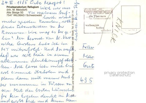 Wildbad Schwarzwald Privatsanatorium Refugium – Bild 2