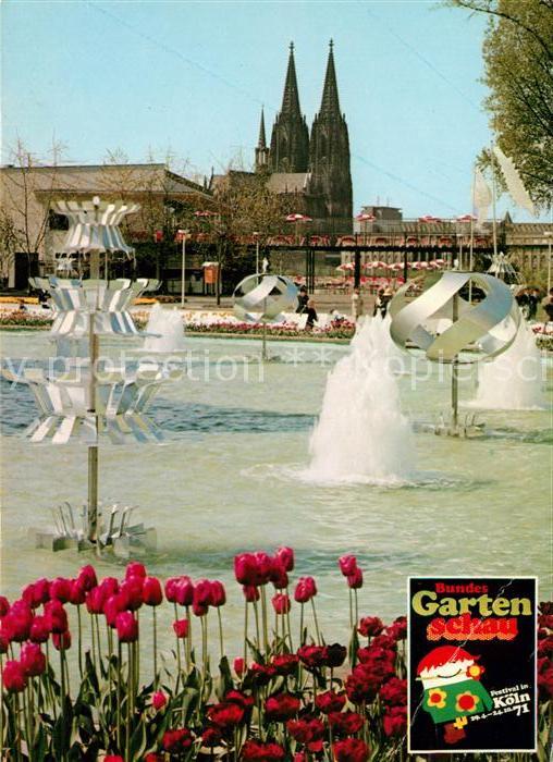 Koeln Rhein BUGA Köln 71 mit Dom