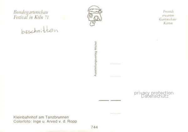Koeln Rhein BUGA Köln 71 Kleinbahnhof am Tanzbrunne – Bild 2