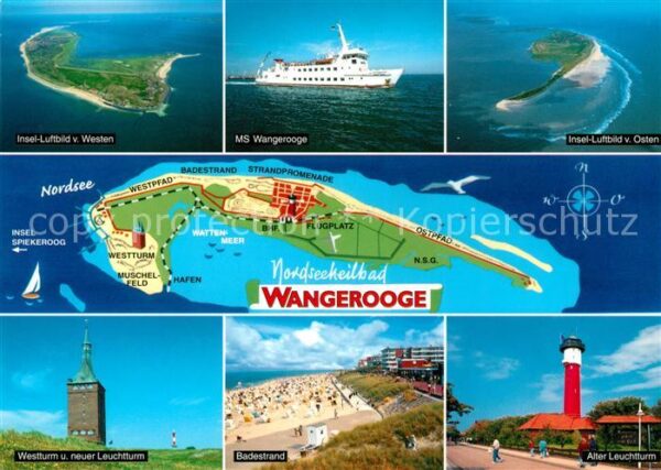 Wangerooge Nordseebad Fliegeraufnahme MS Wangerooge Inselkart