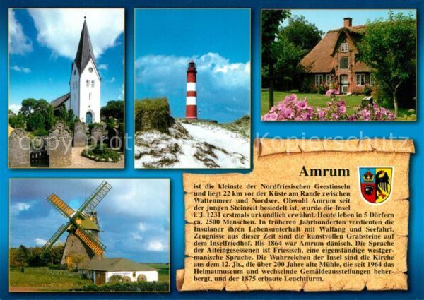Amrum Windmühle Leuchtturm Kirche