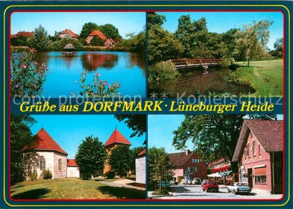 Dorfmark Teich Brücke Ortsansichten