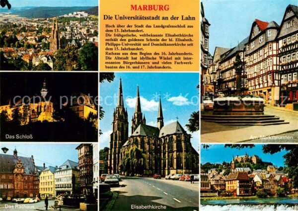 Marburg Lahn Elisabethkirche Marktbrunnen Schloss Ra
