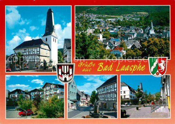 Laasphe Bad Kirche Brunnen Fachwerk