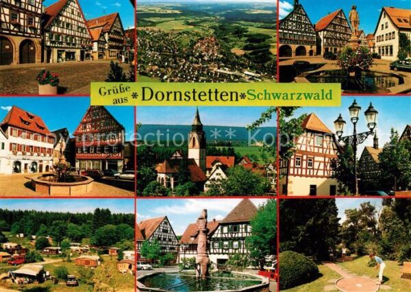 Dornstetten Wuerttemberg Marktplatz Brunnen Kirche Fachwerkhäuse