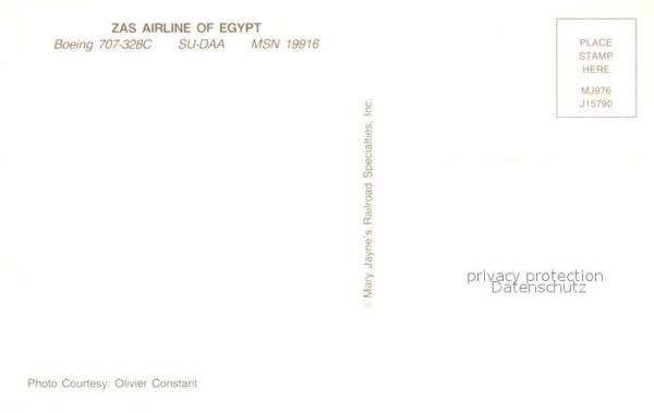 Flugzeuge Zivil ZAS Airline of Egypt Boeing 707-328C SU – Bild 2