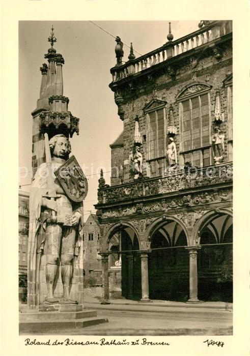Foto Popp Nr. Roland der Riese Rathaus Bremen