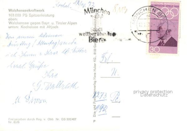 Pumpspeicherkraftwerk Staudamm Walchenseekraftwerk Walchensee Kochelse – Bild 2