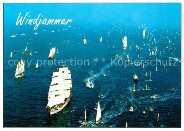 Segelschiffe Windjammerparade Fliegeraufnahme