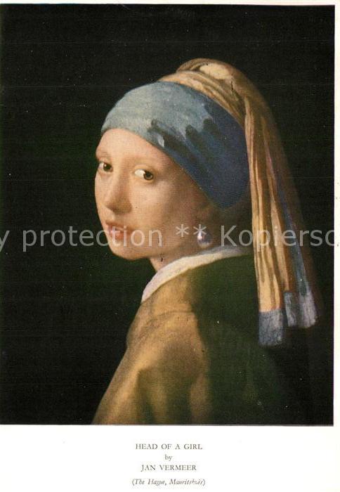 Kuenstlerkarte Jan Vermeer Head of a Girl