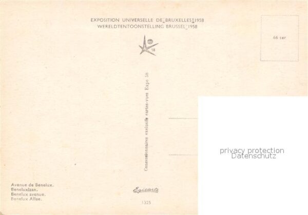 Exposition Universelle Bruxelles 1958 Avenue de Benelux – Bild 2