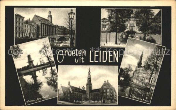 Leiden St Lodewijks Kerk Achterzijde Stadhuis