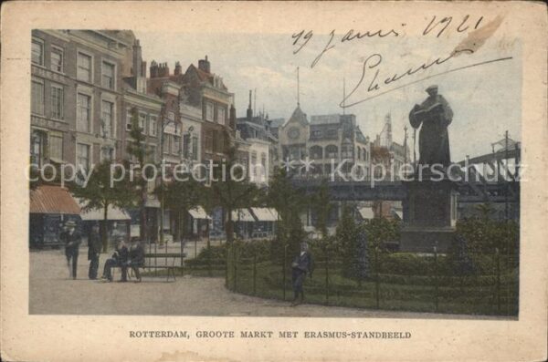 Rotterdam Markt Erasmus Standbeeld