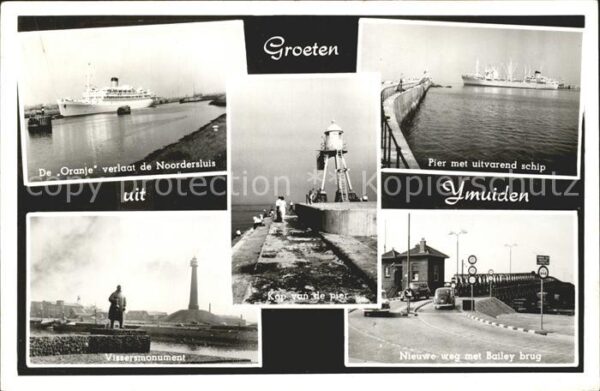 Ijmuiden Kop van de Pier Vissersmonument Brug MS