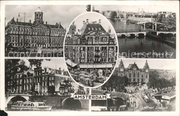 Amsterdam Niederlande Amstel Magere Brug Centraal Station Her