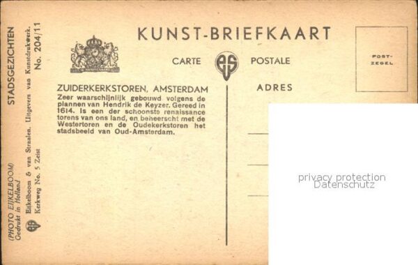Amsterdam Niederlande Zuiderkerkstoren – Bild 2