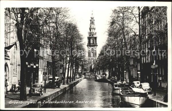 Amsterdam Niederlande Groenburgwal Zuiderkerktoren