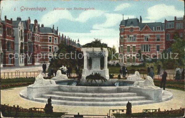 s-Gravenhage Juliana van Stolbergplein Brunnen Löwen