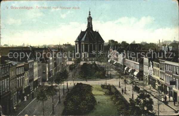 s-Gravenhage Turfmarkt met Nieuwe Kerk