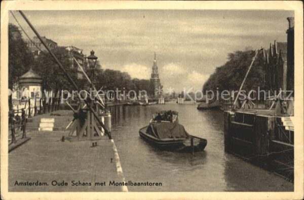 Amsterdam Niederlande Oude Schans Montelbaanstoren Kanal Schi