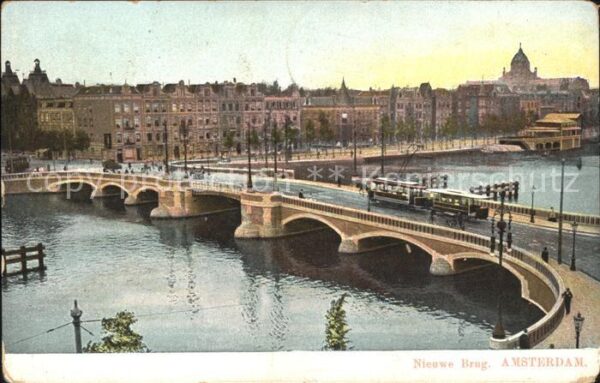 Amsterdam Niederlande Nieuwe Brug Strassenbahn Brücke