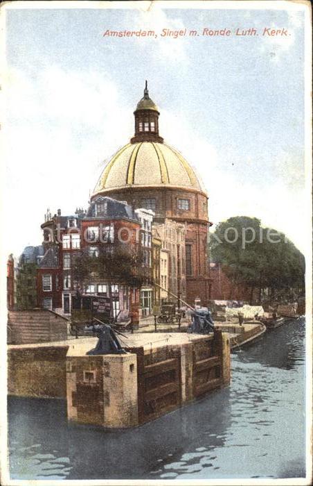 Amsterdam Niederlande Singel met Ronde Luth. Kerk