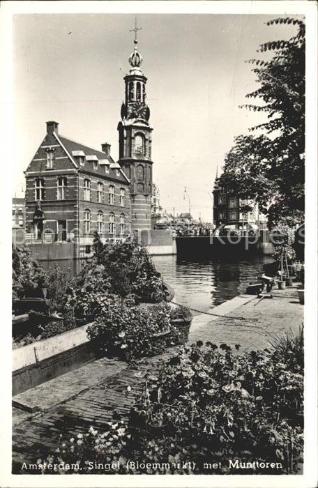 Amsterdam Niederlande Singel Bloemmarkt Munttoren