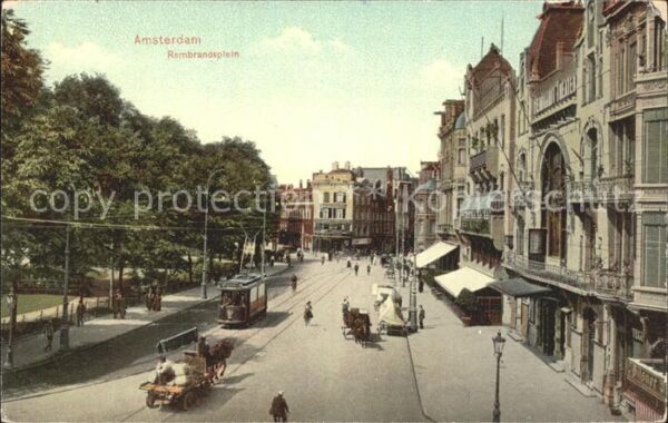 Amsterdam Niederlande Rembrandsplein Strassenbahn Pferdefuhrw