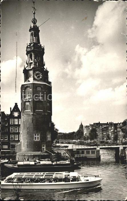 Amsterdam Niederlande Montelbaanstoren Oude Schans Ausflugsbo