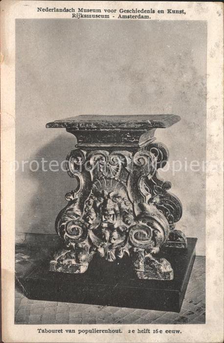 Amsterdam Niederlande Rijksmuseum Tabouret van populierenhout