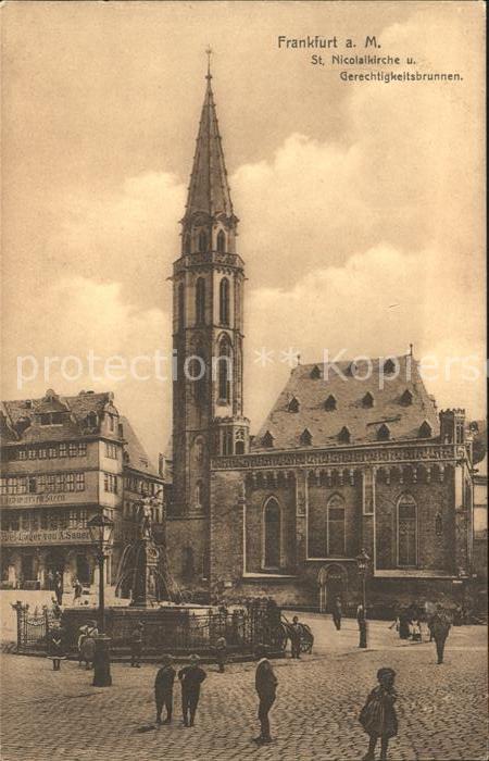 Frankfurt Main St. Nicolaikirche Gerechtigkeitsbrunnen